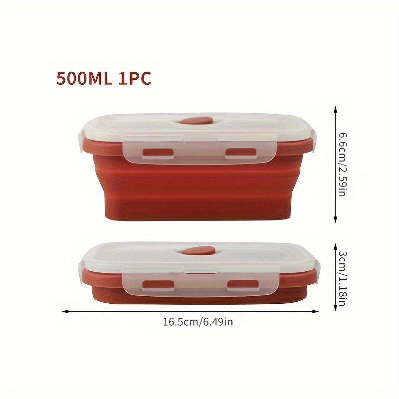 8pcs Set of Foldable Food Storage Containers with Lids and Ventilation Holes, Foldable Silicone Lunch Boxes, Microwave or Refrigerator Safe, Dishwasher Safe, 4 Colors
