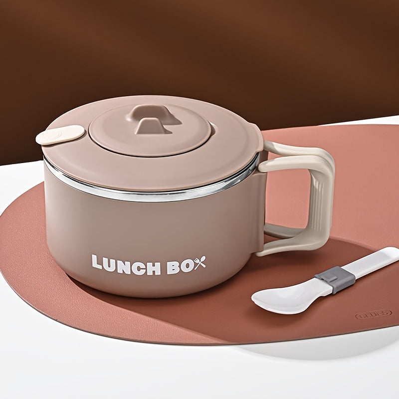 1pc Stainless Steel Microwaveable Lunch Box with Leak-Proof Lid - 304 Stainless, Lightweight & Portable with Handle, Ideal for Office, School, Outdoor Activities, Dishwasher Safe,Back to School