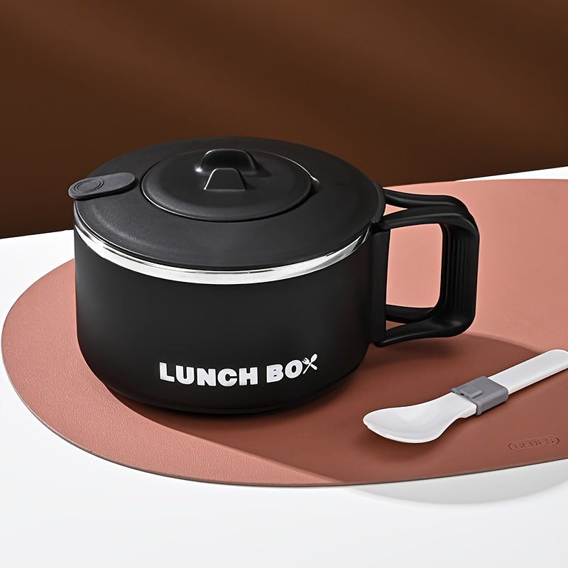 1pc Stainless Steel Microwaveable Lunch Box with Leak-Proof Lid - 304 Stainless, Lightweight & Portable with Handle, Ideal for Office, School, Outdoor Activities, Dishwasher Safe,Back to School