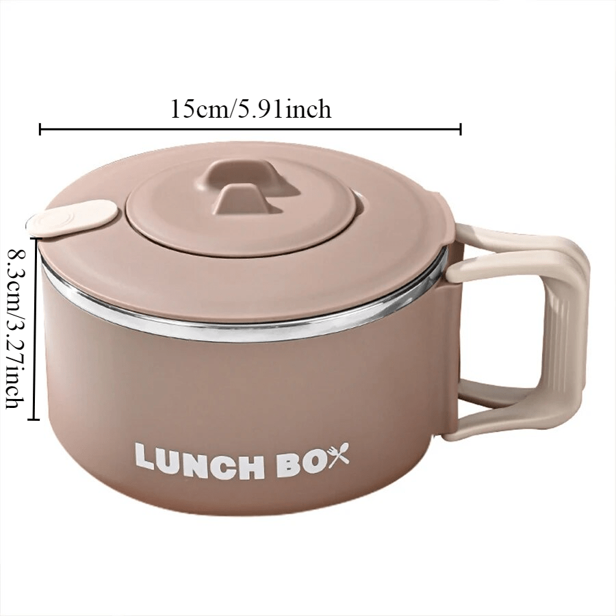 1pc Stainless Steel Microwaveable Lunch Box with Leak-Proof Lid - 304 Stainless, Lightweight & Portable with Handle, Ideal for Office, School, Outdoor Activities, Dishwasher Safe,Back to School