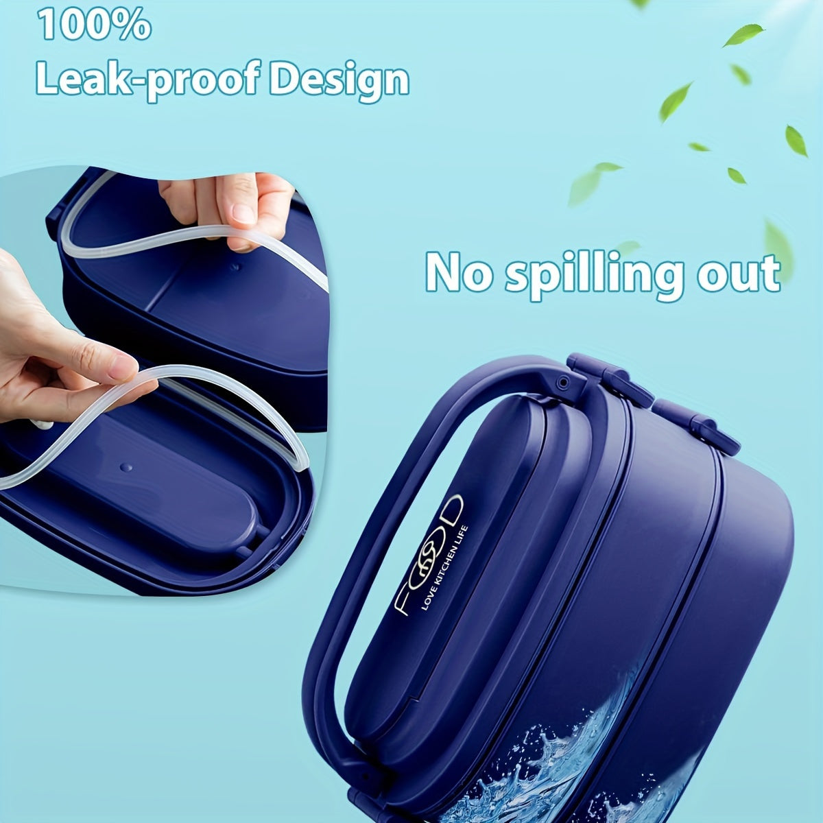 52.41oz Sturdy Stackable Bento Lunch Box with Separate Compartments - Microwave Safe, Leakproof, And Durable Polypropylene Container for Work & Outdoor Use, Outdoor Lunch Box | Stackable Lunch Box | Microwave Safe Container, Lunch Boxes,Back to School