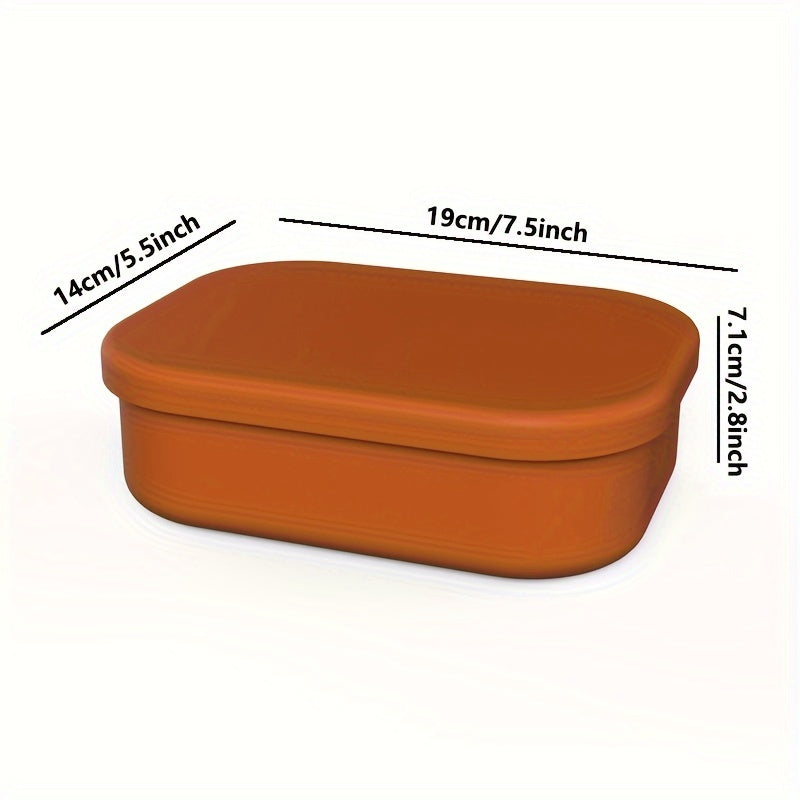 Silicone Bento Lunch Box Set - Microwave Safe, Leakproof Food Storage Container with 4 Compartments for School, Office, Camping & Picnics,back to school