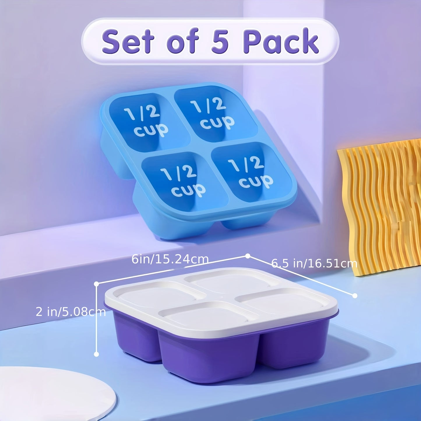 5-Pack Reusable Bento Boxes, 4-Compartment Food Storage Containers, Divided Lunch Boxes for School, Work, Travel, Dishwasher Safe, Plastic, Rectangular Shape, Manual, No Power Required,Back to School