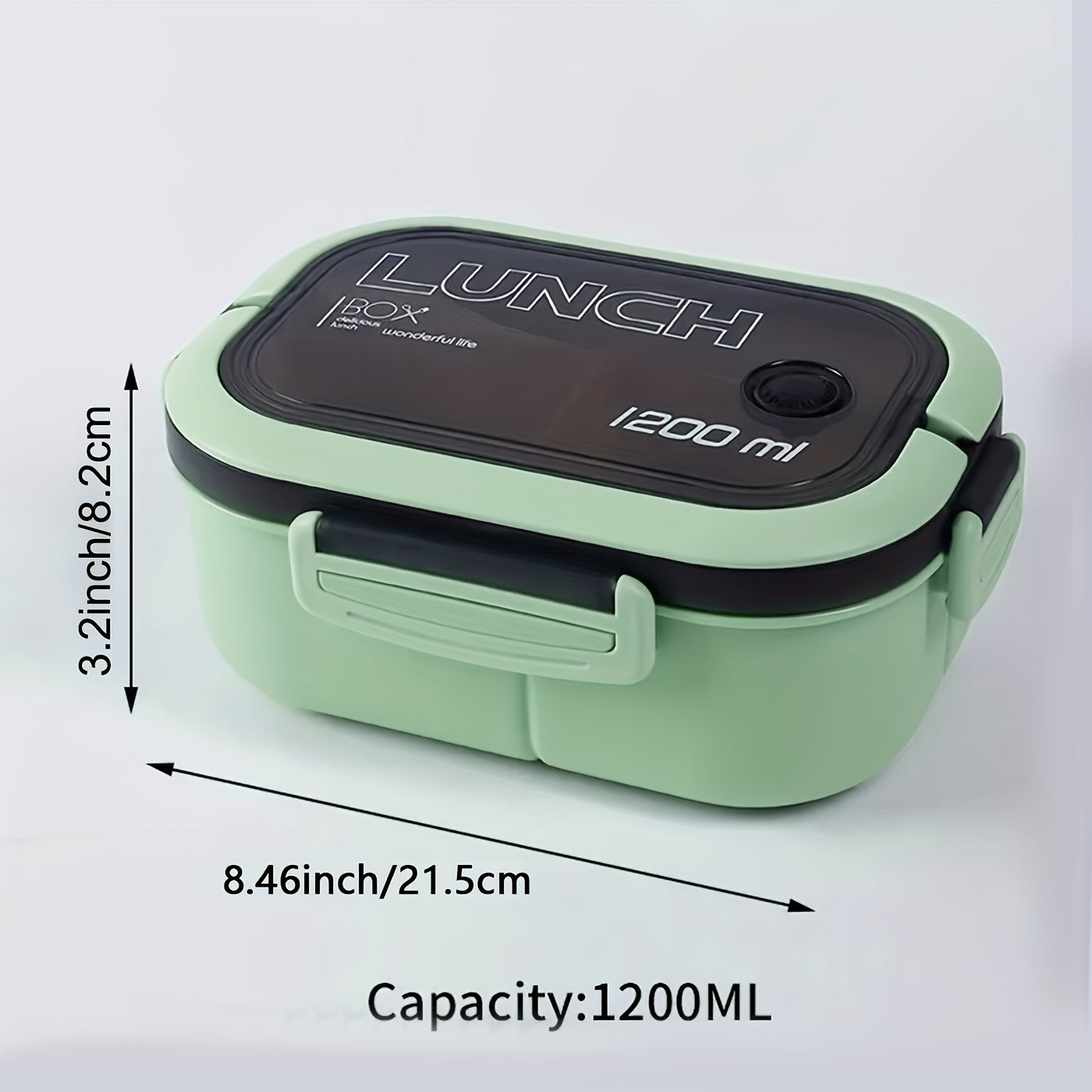 Double Layered Bento Lunch Box with Spoon & Fork, High Capacity Plastic Food Containers, Leakproof, Microwave Safe, Manual, Rectangle, No Electricity Needed,Back to School