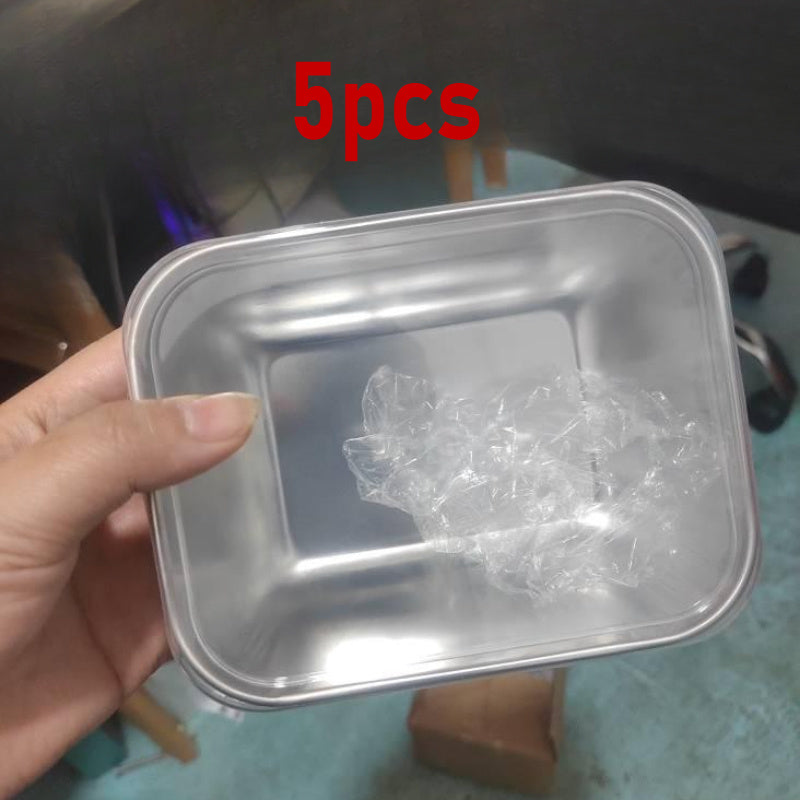 5pcs Set of Stainless Steel Food Storage Containers with Lids, Suitable for Meal Preparation, Lunch And Outdoor Picnics Stainless Steel Fresh-Keeping Box, Lid, Sealed Box, Refrigerator Storage Box, Fruit Bento Box